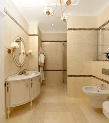 Photo of bathroom tiles in warm colors