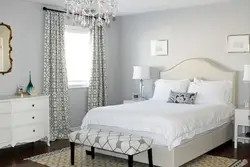 Curtain design for bedroom with white furniture