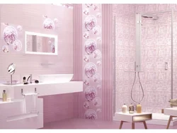 Bathroom tiles with flowers photo