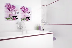 Bathroom tiles with flowers photo