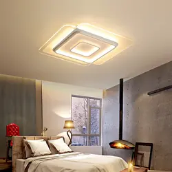 Suspended ceilings lighting photo in the bedroom with a chandelier