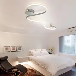 Suspended ceilings lighting photo in the bedroom with a chandelier