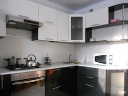 Kitchen set black and white corner for a small kitchen photo