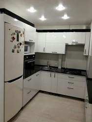 Кухонный Гарнитур Черно Белый Угловой Для Маленькой Кухни Фото