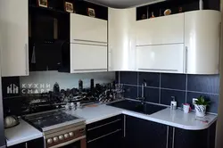 Кухонны Гарнітур Чорна Белы Кутняй Для Маленькай Кухні Фота