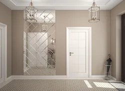 Mirror panel on the entire wall in the hallway photo