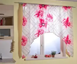 Шторы на кухню фото короткие своими