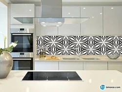 Kitchen apron made of tiles modern design 2023