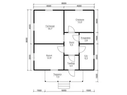 Photo of a house 8 by 8 one-story photo with two bedrooms