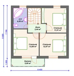 Photo of a house 8 by 8 one-story photo with two bedrooms