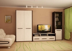 Modern bedroom walls with TV photo