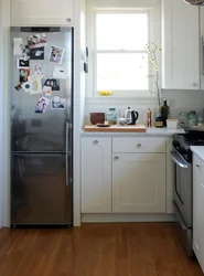 How to place a refrigerator in a small kitchen in Khrushchev photo