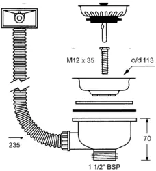 Mətbəx sink foto üçün daşqın ilə sifon