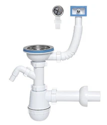 Siphon with overflow for kitchen sink photo