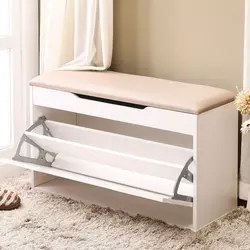 Banquette In The Hallway With Photo Seat And Shoe Rack