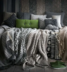 Plaid in the living room interior