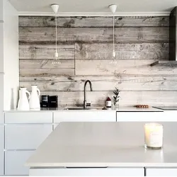 Laminate instead of an apron in the kitchen photo