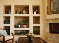 Niches in the plasterboard wall photo in the living room