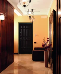Photo Hallway Dark Floors Dark Doors