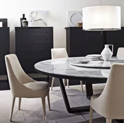 Modern dining table in the living room photo