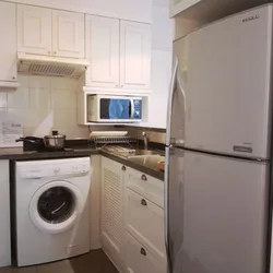 Small kitchens with refrigerator and washing machine photo