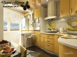 Kitchen interior 9m2 with exit