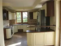 Modern kitchens with a breakfast bar and a window photo