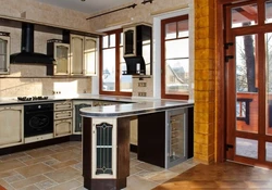 Modern Kitchens With A Breakfast Bar And A Window Photo