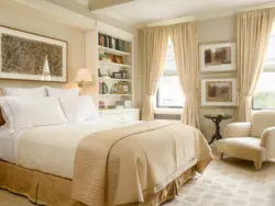 Color combination in the bedroom interior: beige with what color