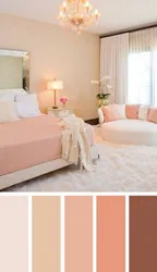 Color combination in the bedroom interior: beige with what color