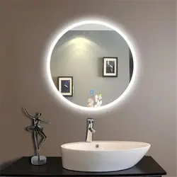 Bathroom mirror with lighting photo in the interior