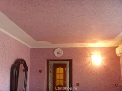 Жидкие обои на кухне на потолке фото