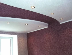 Liquid wallpaper in the kitchen on the ceiling photo