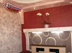 Liquid wallpaper in the kitchen on the ceiling photo
