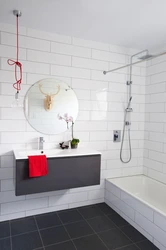 Ванна сафолҳои сафед бо акс grout ранга