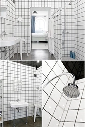 Bath White Tiles With Colored Grout Photo