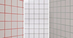 Ванна сафолҳои сафед бо акс grout ранга
