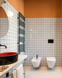Ванна Сафолҳои Сафед Бо Акс Grout Ранга
