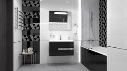 Bath Design With Black And White Floor