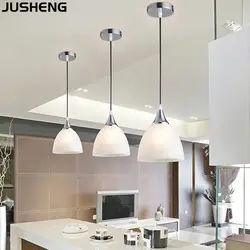 Pendant ceiling lamps in the kitchen interior