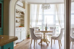 Table in the kitchen by the window interior design