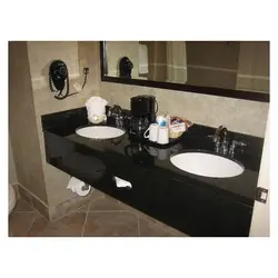 Black Countertop In The Bathroom Photo
