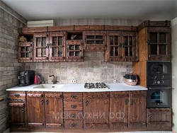 Kitchen made of wood with your own photos