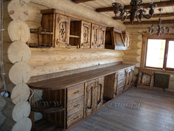 Kitchen made of wood with your own photos