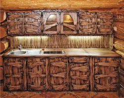 Kitchen made of wood with your own photos