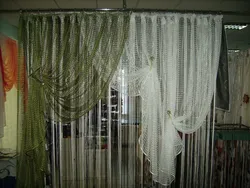 Mesh curtains in the kitchen interior