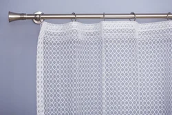 Mesh curtains in the kitchen interior
