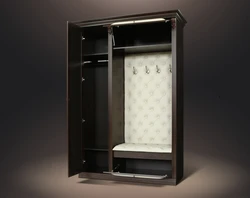 Hallway wardrobe with seat and mirror photo