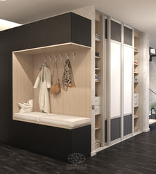 Hallway Wardrobe With Seat And Mirror Photo