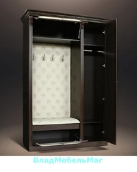 Hallway wardrobe with seat and mirror photo